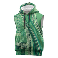 Pasifika Women's Day - Samoa Siapo Malu Tattoo Inspired Sleeveless Hoodie Jade LT7 Jade - Polynesian Pride