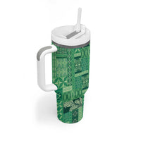 Pasifika Women's Day - Samoa Siapo Malu Tattoo Inspired Tumbler With Handle Jade LT7 - Polynesian Pride
