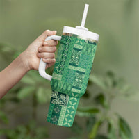 Pasifika Women's Day - Samoa Siapo Malu Tattoo Inspired Tumbler With Handle Jade LT7 - Polynesian Pride