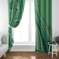 Pasifika Women's Day - Samoa Siapo Malu Tattoo Inspired Window Curtain Jade LT7 - Polynesian Pride
