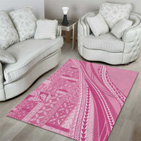 Pasifika Women's Day - Samoa Siapo Malu Tattoo Inspired Area Rug Pink LT7 - Polynesian Pride