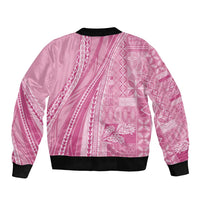 Pasifika Women's Day - Samoa Siapo Malu Tattoo Inspired Bomber Jacket Pink LT7 - Polynesian Pride