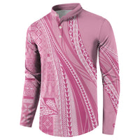 Pasifika Women's Day - Samoa Siapo Malu Tattoo Inspired Button Sweatshirt Pink LT7 - Polynesian Pride