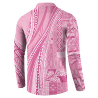 Pasifika Women's Day - Samoa Siapo Malu Tattoo Inspired Button Sweatshirt Pink LT7 - Polynesian Pride