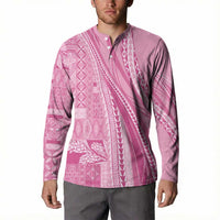 Pasifika Women's Day - Samoa Siapo Malu Tattoo Inspired Button Sweatshirt Pink LT7 - Polynesian Pride
