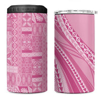 Pasifika Women's Day - Samoa Siapo Malu Tattoo Inspired 4 in 1 Can Cooler Tumbler Pink LT7 One Size: 16 oz Pink - Polynesian Pride