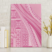 Pasifika Women's Day - Samoa Siapo Malu Tattoo Inspired Canvas Wall Art Pink LT7 Without Frame Pink - Polynesian Pride