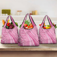 Pasifika Women's Day - Samoa Siapo Malu Tattoo Inspired Grocery Bag Pink LT7 3-pack One Size Pink - Polynesian Pride