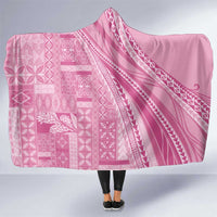 Pasifika Women's Day - Samoa Siapo Malu Tattoo Inspired Hooded Blanket Pink LT7 One Size Pink - Polynesian Pride