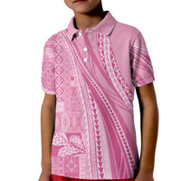 Pasifika Women's Day - Samoa Siapo Malu Tattoo Inspired Kid Polo Shirt Pink LT7 Kid Pink - Polynesian Pride