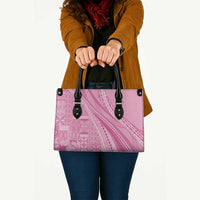 Pasifika Women's Day - Samoa Siapo Malu Tattoo Inspired Leather Bag Pink LT7 - Polynesian Pride