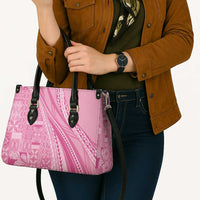 Pasifika Women's Day - Samoa Siapo Malu Tattoo Inspired Leather Bag Pink LT7 - Polynesian Pride