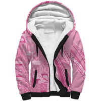 Pasifika Women's Day - Samoa Siapo Malu Tattoo Inspired Sherpa Hoodie Pink LT7 Unisex Pink - Polynesian Pride