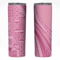 Pasifika Women's Day - Samoa Siapo Malu Tattoo Inspired Skinny Tumbler Pink LT7 Pink - Polynesian Pride