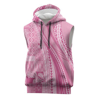 Pasifika Women's Day - Samoa Siapo Malu Tattoo Inspired Sleeveless Hoodie Pink LT7 Pink - Polynesian Pride
