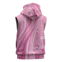 Pasifika Women's Day - Samoa Siapo Malu Tattoo Inspired Sleeveless Hoodie Pink LT7 - Polynesian Pride