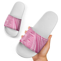 Pasifika Women's Day - Samoa Siapo Malu Tattoo Inspired Slide Sandals Pink LT7 - Polynesian Pride