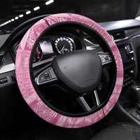 Pasifika Women's Day - Samoa Siapo Malu Tattoo Inspired Steering Wheel Cover Pink LT7 Universal Fit Pink - Polynesian Pride