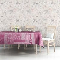 Pasifika Women's Day - Samoa Siapo Malu Tattoo Inspired Tablecloth Pink LT7 - Polynesian Pride