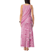 Pasifika Women's Day - Samoa Siapo Malu Tattoo Inspired Tank Maxi Dress Pink LT7 - Polynesian Pride