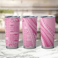 Pasifika Women's Day - Samoa Siapo Malu Tattoo Inspired Tumbler Cup Pink LT7 - Polynesian Pride