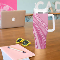 Pasifika Women's Day - Samoa Siapo Malu Tattoo Inspired Tumbler With Handle Pink LT7 - Polynesian Pride