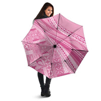 Pasifika Women's Day - Samoa Siapo Malu Tattoo Inspired Umbrella Pink LT7 - Polynesian Pride