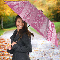 Pasifika Women's Day - Samoa Siapo Malu Tattoo Inspired Umbrella Pink LT7 - Polynesian Pride