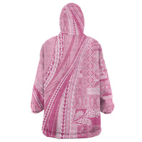 Pasifika Women's Day - Samoa Siapo Malu Tattoo Inspired Wearable Blanket Hoodie Pink LT7 - Polynesian Pride