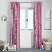 Pasifika Women's Day - Samoa Siapo Malu Tattoo Inspired Window Curtain Pink LT7 - Polynesian Pride