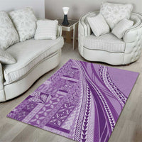 Pasifika Women's Day - Samoa Siapo Malu Tattoo Inspired Area Rug Lavender LT7 - Polynesian Pride