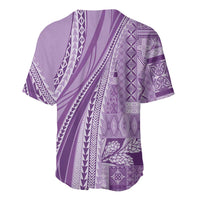 Pasifika Women's Day - Samoa Siapo Malu Tattoo Inspired Baseball Jersey Lavender LT7 - Polynesian Pride
