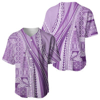 Pasifika Women's Day - Samoa Siapo Malu Tattoo Inspired Baseball Jersey Lavender LT7 - Polynesian Pride