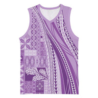 Pasifika Women's Day - Samoa Siapo Malu Tattoo Inspired Basketball Jersey Lavender LT7 Unisex Lavender - Polynesian Pride