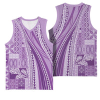 Pasifika Women's Day - Samoa Siapo Malu Tattoo Inspired Basketball Jersey Lavender LT7 - Polynesian Pride