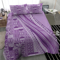Pasifika Women's Day - Samoa Siapo Malu Tattoo Inspired Bedding Set Lavender LT7 - Polynesian Pride