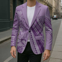 Pasifika Women's Day - Samoa Siapo Malu Tattoo Inspired Blazer Lavender LT7 - Polynesian Pride