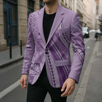 Pasifika Women's Day - Samoa Siapo Malu Tattoo Inspired Blazer Lavender LT7 - Polynesian Pride