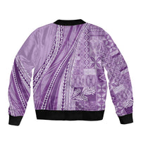 Pasifika Women's Day - Samoa Siapo Malu Tattoo Inspired Bomber Jacket Lavender LT7 - Polynesian Pride