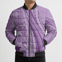 Pasifika Women's Day - Samoa Siapo Malu Tattoo Inspired Bomber Puffer Jacket Lavender LT7 - Polynesian Pride