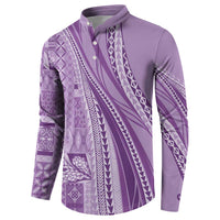 Pasifika Women's Day - Samoa Siapo Malu Tattoo Inspired Button Sweatshirt Lavender LT7 - Polynesian Pride