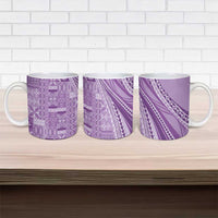 Pasifika Women's Day - Samoa Siapo Malu Tattoo Inspired Ceramic Mug Lavender LT7 - Polynesian Pride