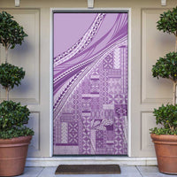 Pasifika Women's Day - Samoa Siapo Malu Tattoo Inspired Door Cover Lavender LT7 Lavender - Polynesian Pride