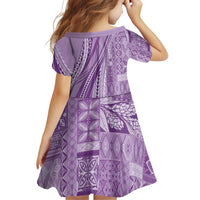 Pasifika Women's Day - Samoa Siapo Malu Tattoo Inspired Family Matching Short Sleeve Bodycon Dress and Hawaiian Shirt Lavender