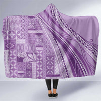 Pasifika Women's Day - Samoa Siapo Malu Tattoo Inspired Hooded Blanket Lavender LT7 One Size Lavender - Polynesian Pride
