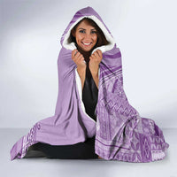 Pasifika Women's Day - Samoa Siapo Malu Tattoo Inspired Hooded Blanket Lavender LT7 - Polynesian Pride