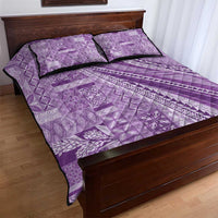 Pasifika Women's Day - Samoa Siapo Malu Tattoo Inspired Quilt Bed Set Lavender LT7 - Polynesian Pride