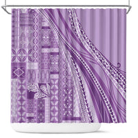 Pasifika Women's Day - Samoa Siapo Malu Tattoo Inspired Shower Curtain Lavender LT7 Lavender - Polynesian Pride