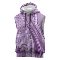 Pasifika Women's Day - Samoa Siapo Malu Tattoo Inspired Sleeveless Hoodie Lavender LT7 Lavender - Polynesian Pride