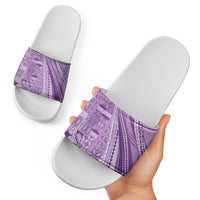 Pasifika Women's Day - Samoa Siapo Malu Tattoo Inspired Slide Sandals Lavender LT7 - Polynesian Pride